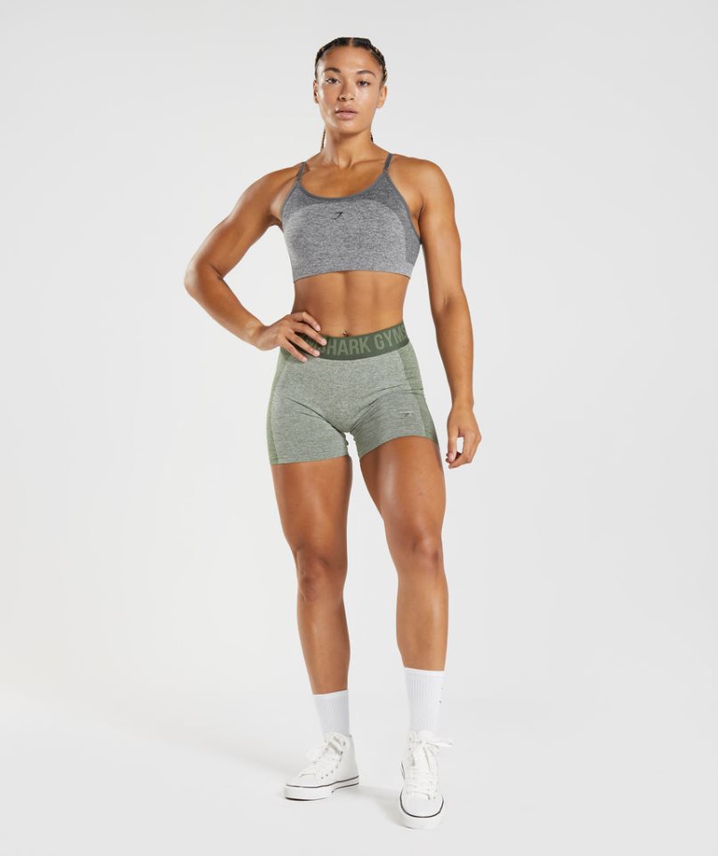 Women's Gymshark Flex Shorts Grey / Olive | CA 6A8073